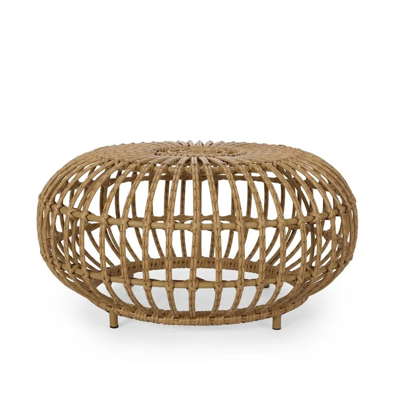 Woven Rattan-Look Coffee Table