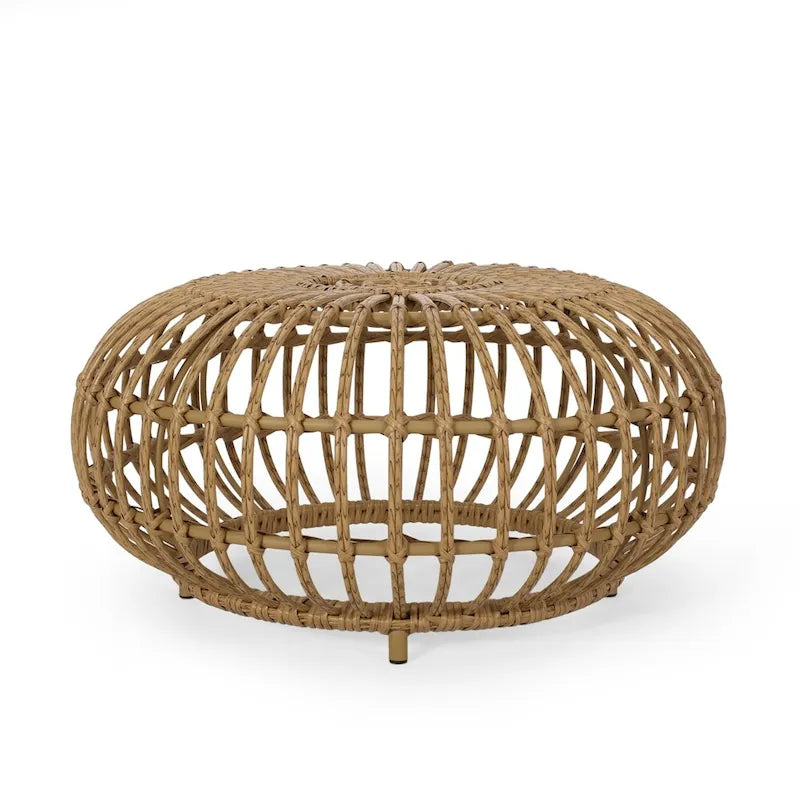 Woven Rattan-Look Coffee Table