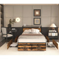 Full-Size Storage Bed with LED Lighting & Charging Station