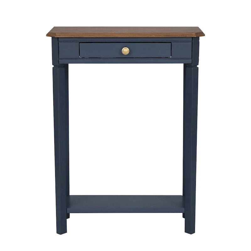 Solid Wood Console Table with Drawer and Lower Shelf
