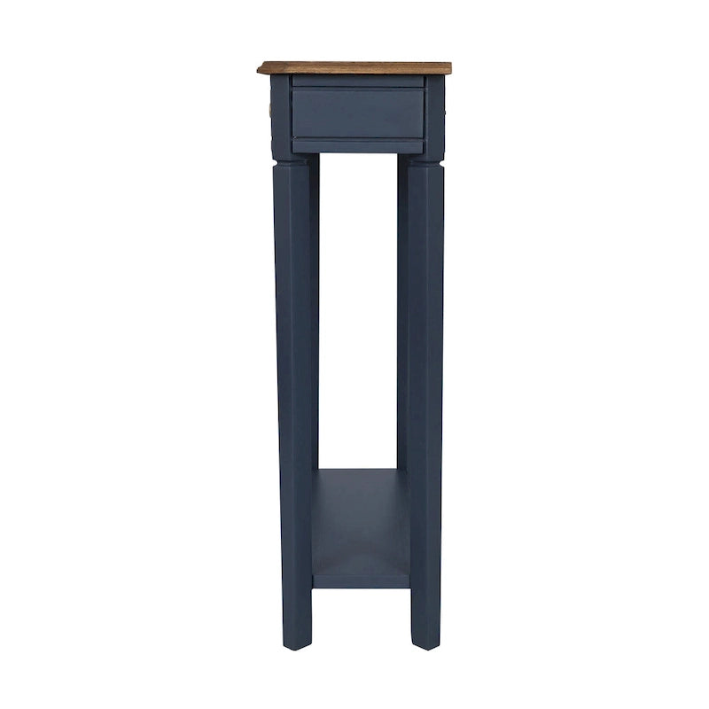 Solid Wood Console Table with Drawer and Lower Shelf
