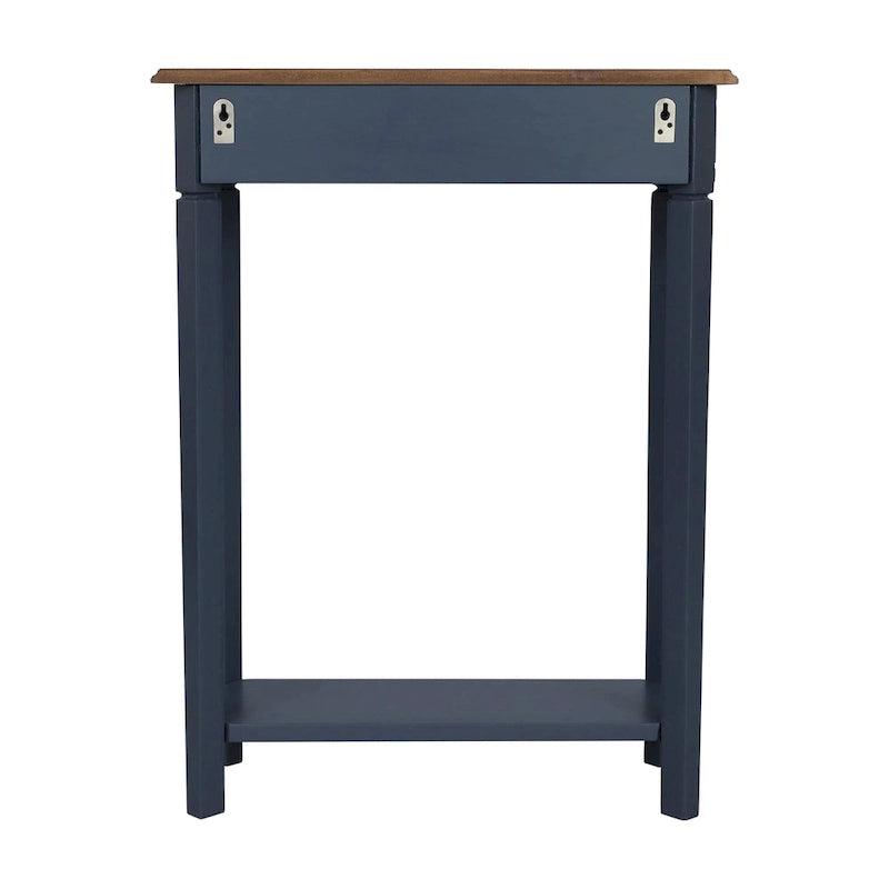 Solid Wood Console Table with Drawer and Lower Shelf