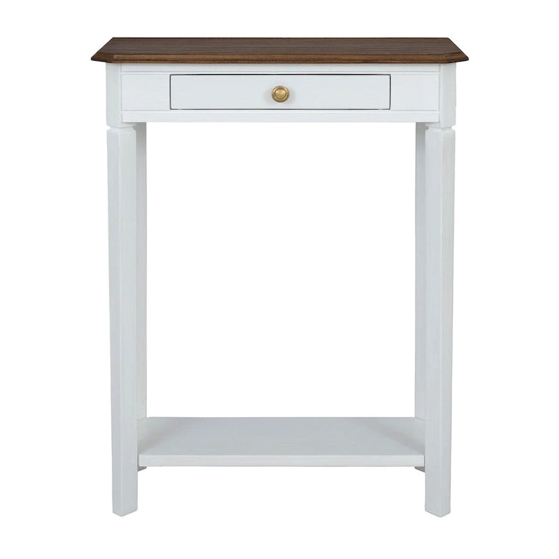 Solid Wood Console Table with Drawer and Lower Shelf