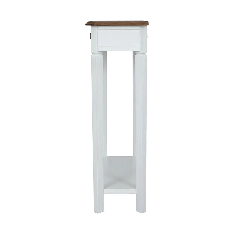 Solid Wood Console Table with Drawer and Lower Shelf