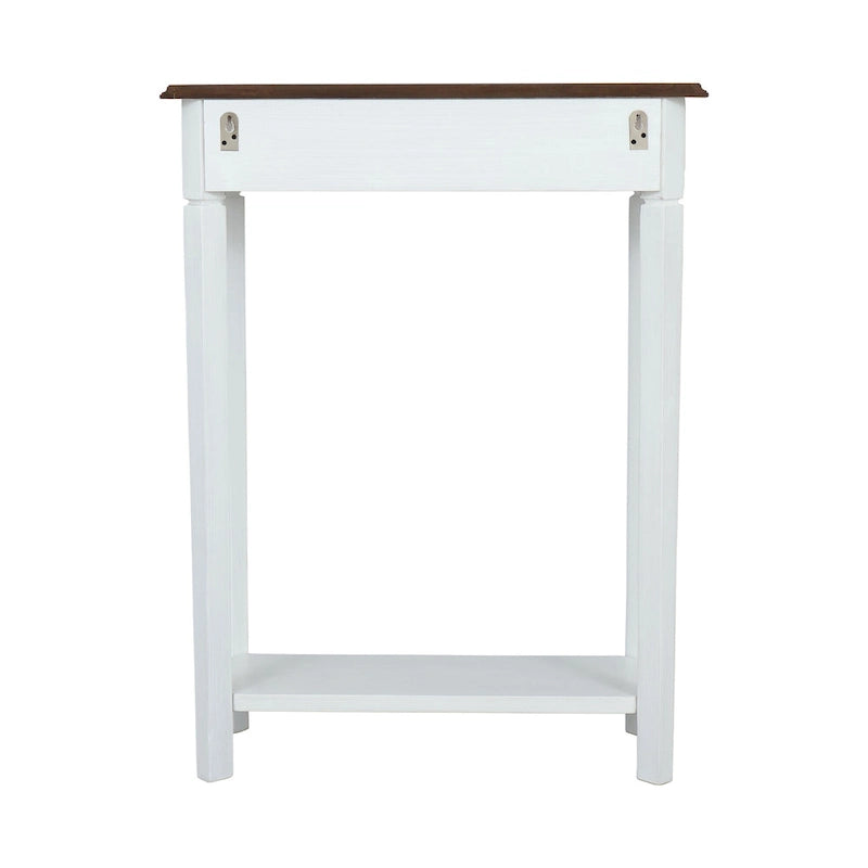 Solid Wood Console Table with Drawer and Lower Shelf