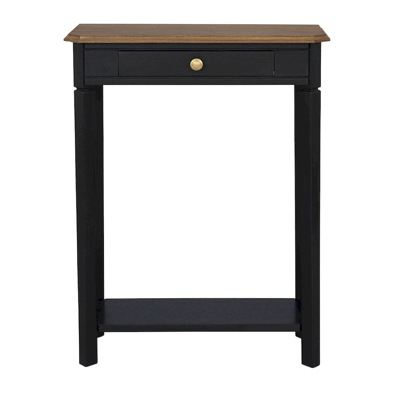 Solid Wood Console Table with Drawer and Lower Shelf