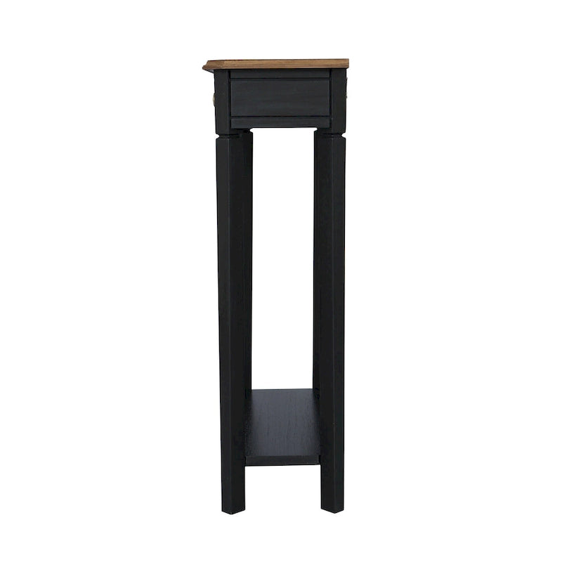Solid Wood Console Table with Drawer and Lower Shelf