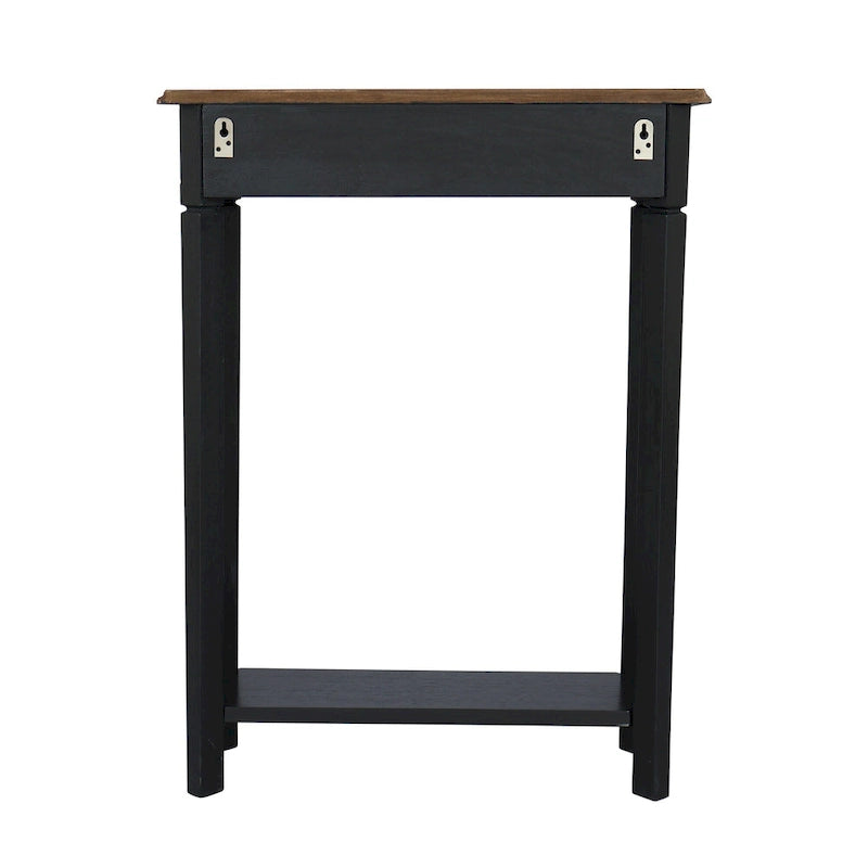 Solid Wood Console Table with Drawer and Lower Shelf