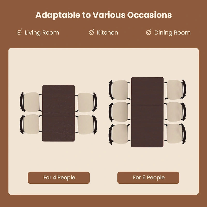 Extendable Folding Dining Table with Cherry Finish