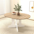 Extendable Round Dining Table with Oak Veneer Top