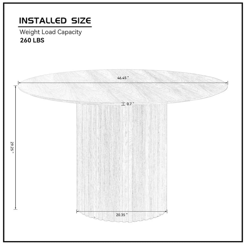 Extendable Round Dining Table with Oak Veneer Top
