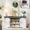 Farmhouse TV Stand with Sliding Barn Doors