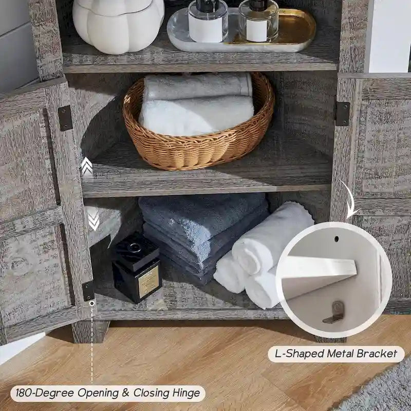 Farmhouse Corner Bathroom Storage Cabinet