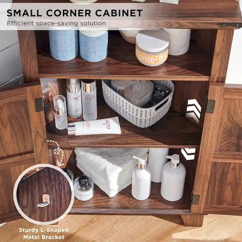 Farmhouse Corner Bathroom Storage Cabinet