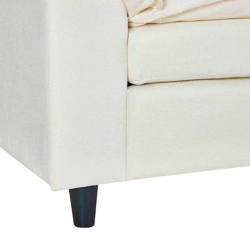 Linen 2-Seat Sofa with Hidden Storage and Soft Armrests