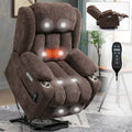 Chenille Power Lift Recliner Chair with Massage and Lumbar Heat