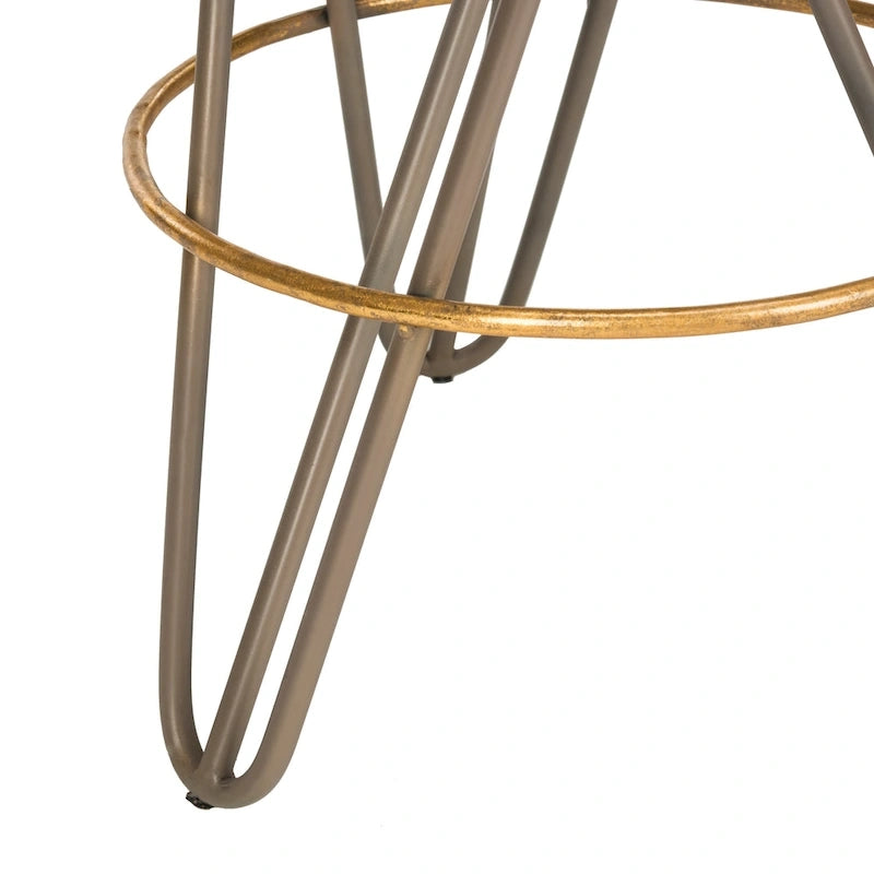 Gold Finish Hairpin-Leg Bar Stool, 30 in High