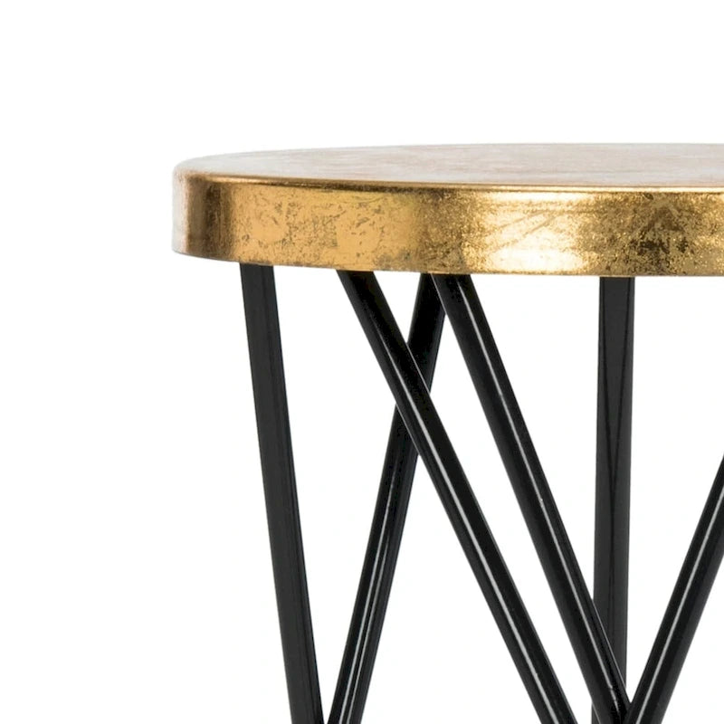 Gold Finish Hairpin-Leg Bar Stool, 30 in High