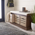 Farmhouse Cushioned Storage Bench with 3 Drawers