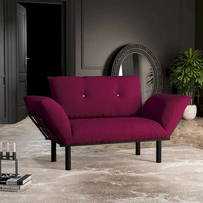 Extra-Wide Modern Loveseat with Metal Legs