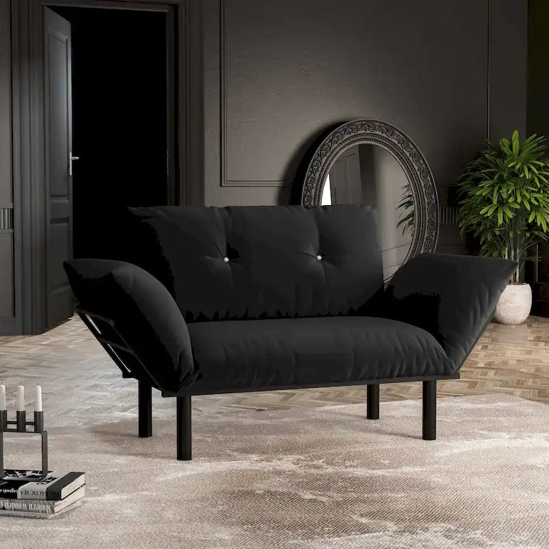 Extra-Wide Modern Loveseat with Metal Legs