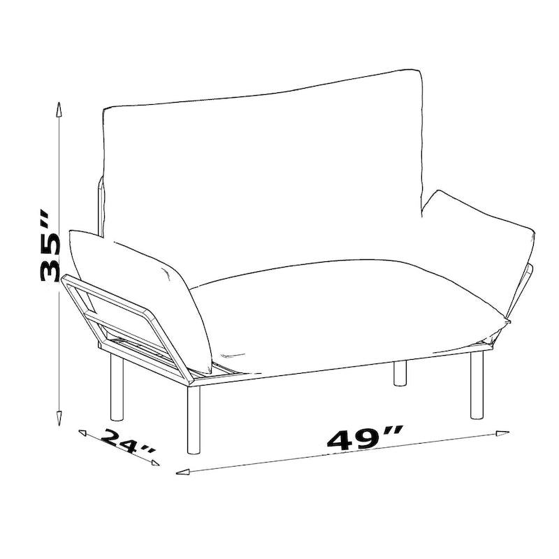 Extra-Wide Modern Loveseat with Metal Legs