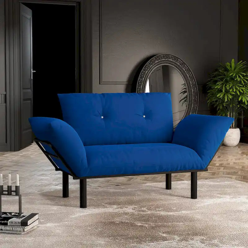 Extra-Wide Modern Loveseat with Metal Legs