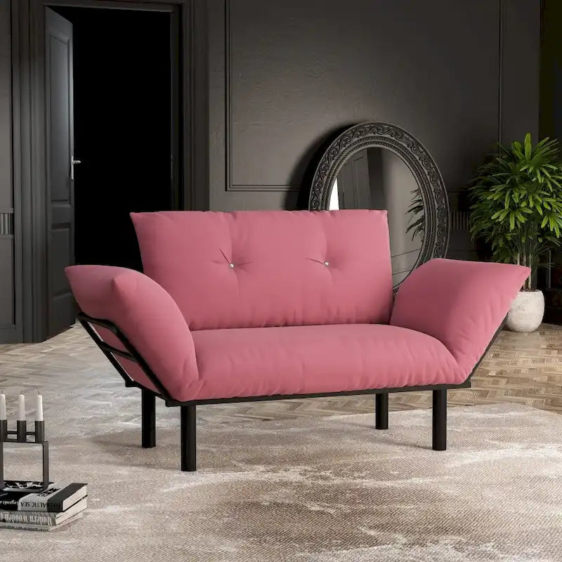 Extra-Wide Modern Loveseat with Metal Legs