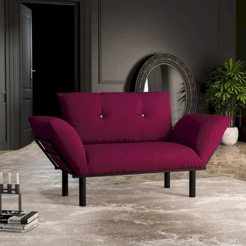 Extra-Wide Modern Loveseat with Metal Legs