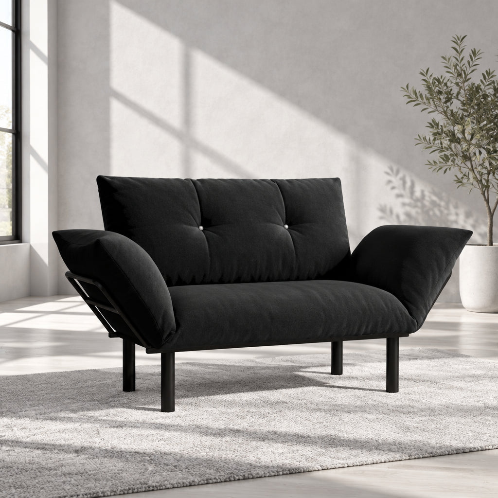 Extra-Wide Modern Loveseat with Metal Legs