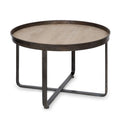 28-Inch Round Coffee Table with Cross Base