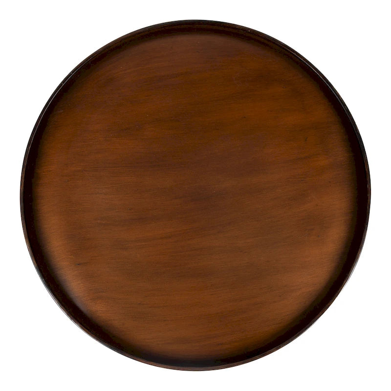28-Inch Round Coffee Table with Cross Base