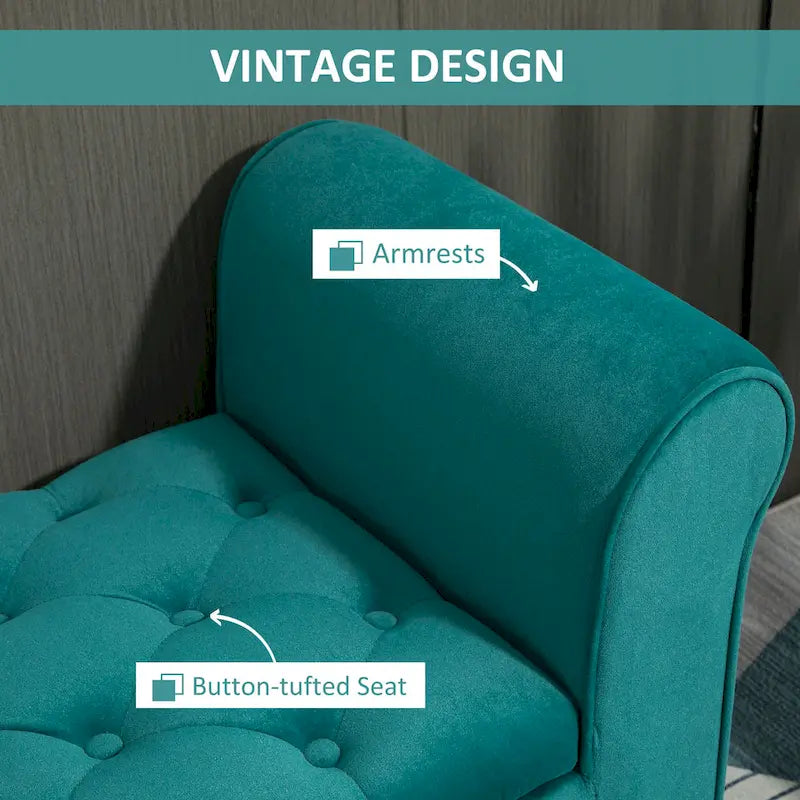 Button-Tufted Velvet-Touch Storage Ottoman Bench