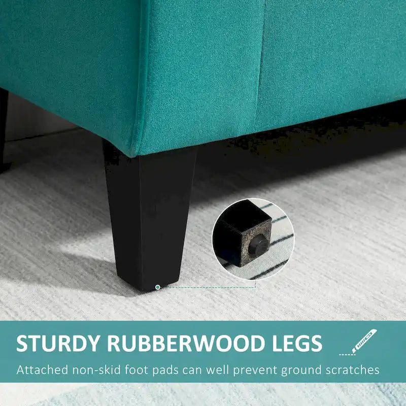 Button-Tufted Velvet-Touch Storage Ottoman Bench