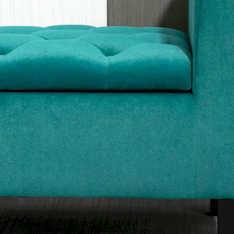 Button-Tufted Velvet-Touch Storage Ottoman Bench
