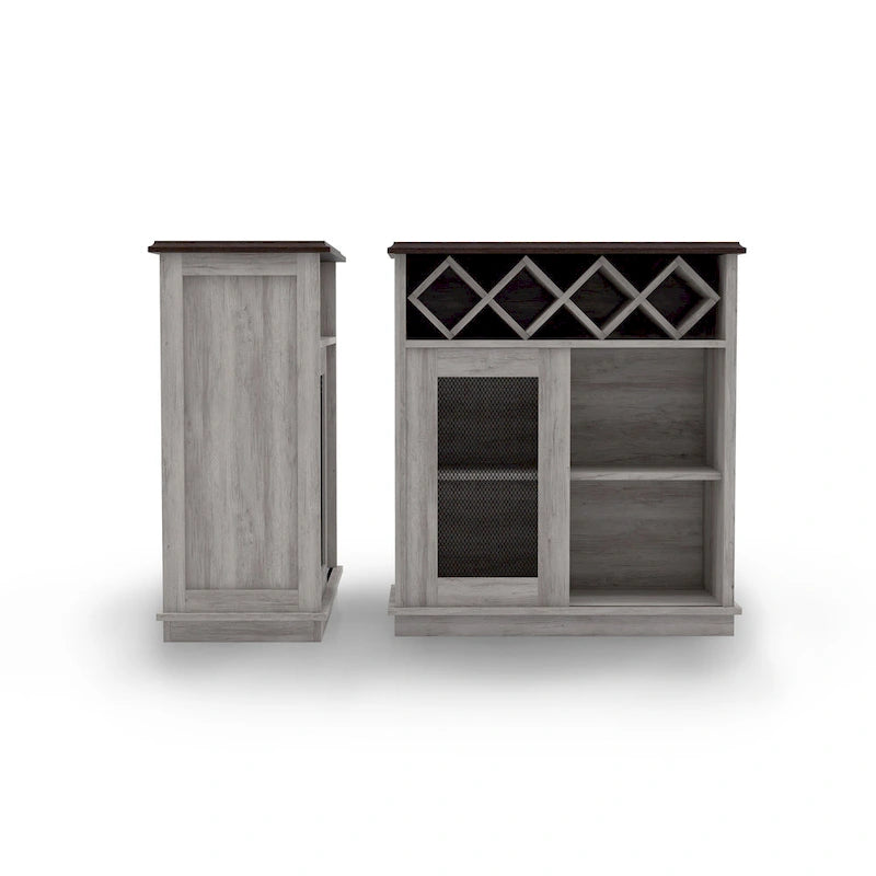 Farmhouse Wine Buffet Cabinet with 4-Bottle Storage