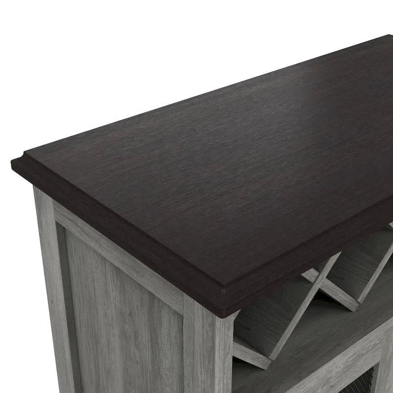 Farmhouse Wine Buffet Cabinet with 4-Bottle Storage