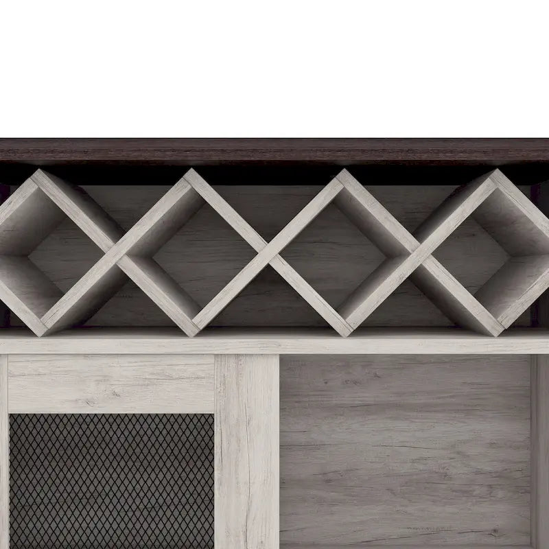 Farmhouse Wine Buffet Cabinet with 4-Bottle Storage