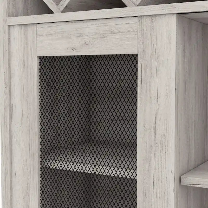Farmhouse Wine Buffet Cabinet with 4-Bottle Storage