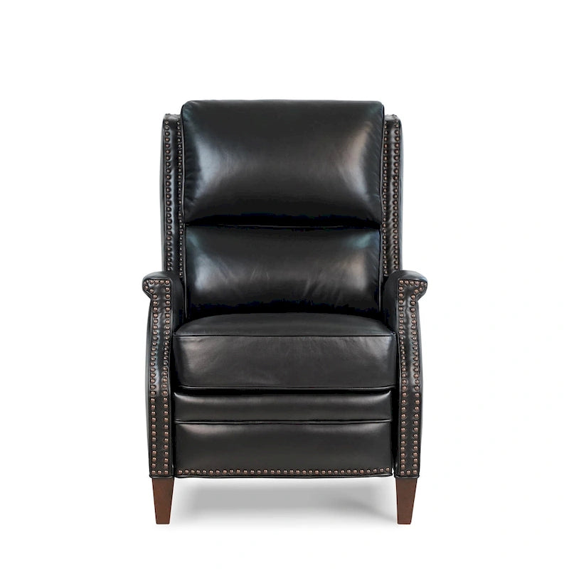 Genuine Leather Power Recliner with USB Charging