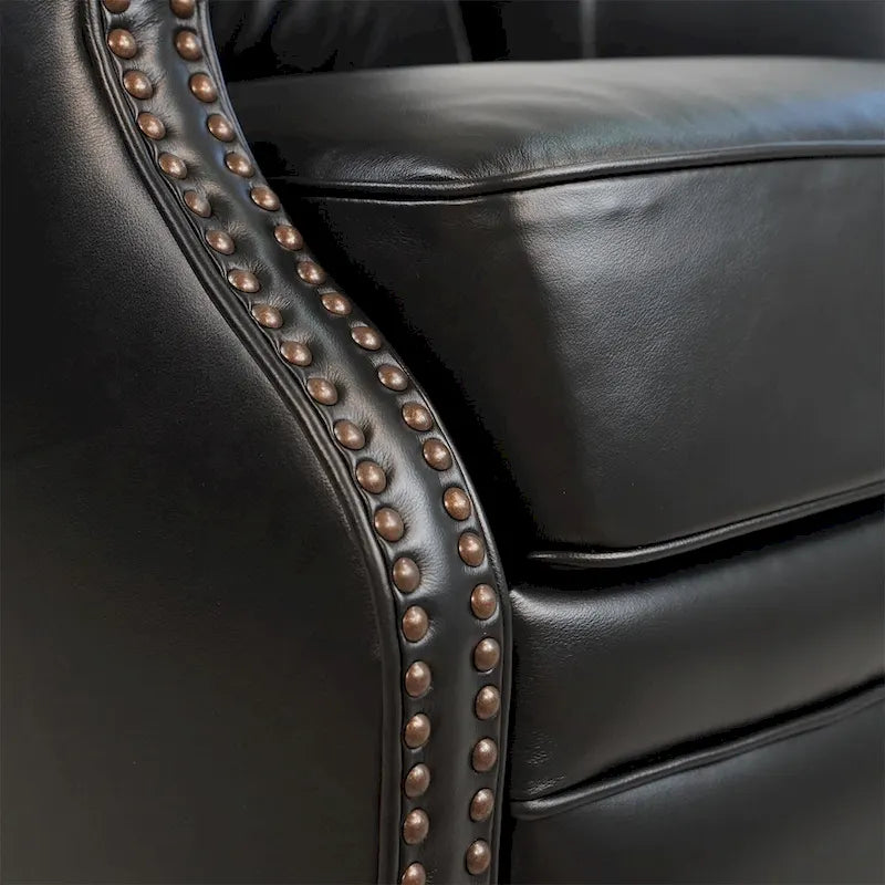 Genuine Leather Power Recliner with USB Charging