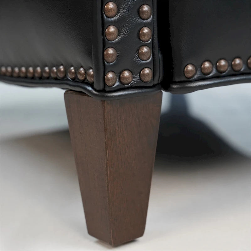 Genuine Leather Power Recliner with USB Charging