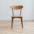 Solid Oak Dining Chair with Curved Backrest