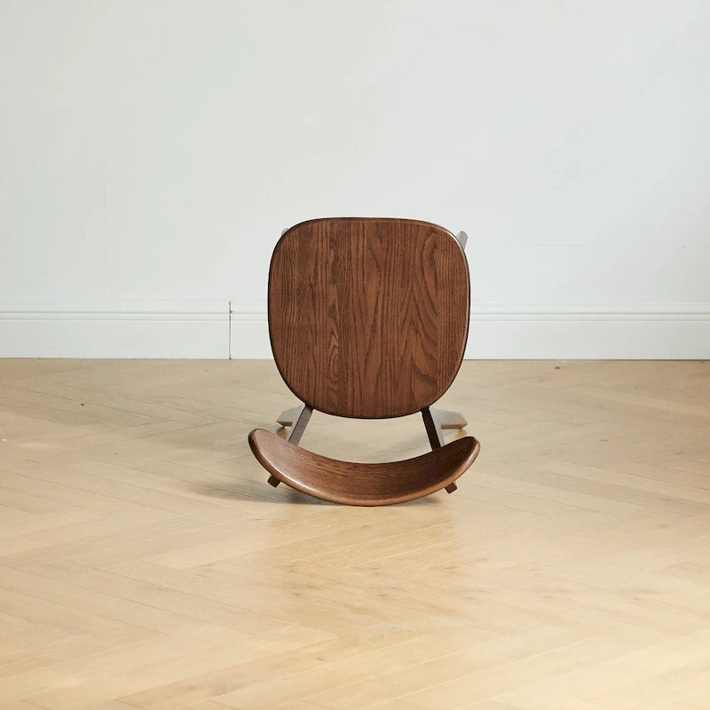Solid Oak Dining Chair with Curved Backrest