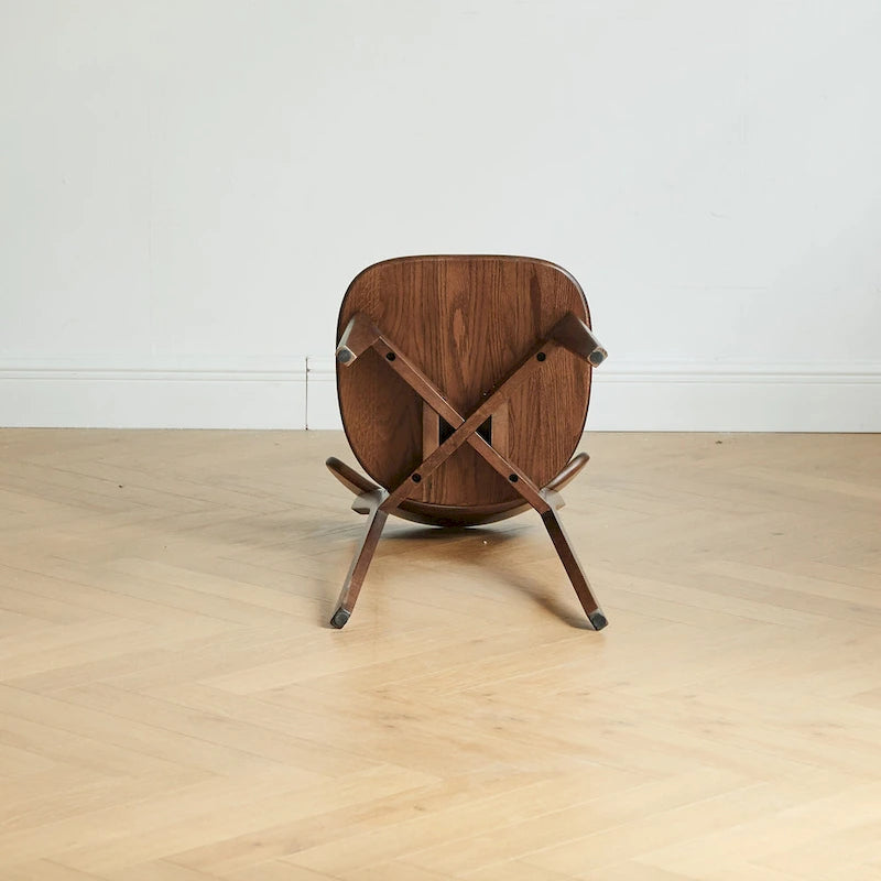 Solid Oak Dining Chair with Curved Backrest