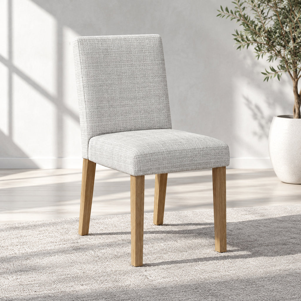 Upholstered Dining Chair with Spring Seat and Hardwood Legs