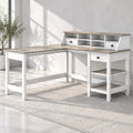60-Inch L-Shaped Computer Desk with Storage and Organizer