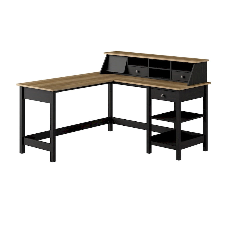 60-Inch L-Shaped Computer Desk with Storage and Organizer