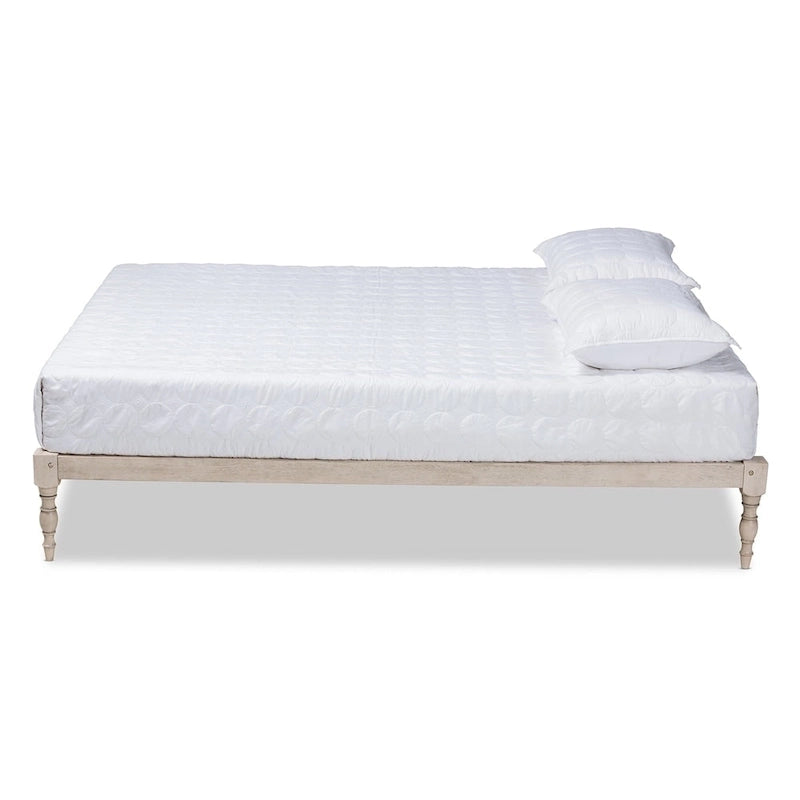 Contemporary Platform Bed Frame with Turned Legs