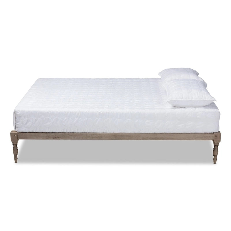 Contemporary Platform Bed Frame with Turned Legs